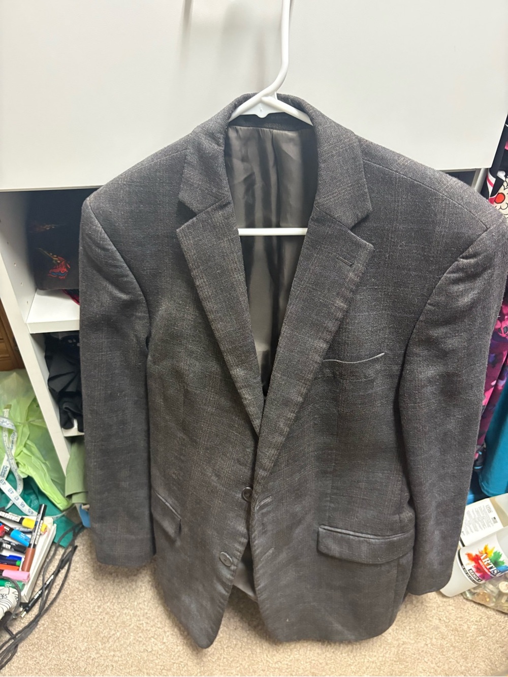 Calvin Klein Charcoal Textured Men's Sport Coat